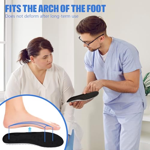 Image of Skicuff 8 Pairs 4D Cloud Insoles for Men Women, Soft Inserts Foam Cushioned Insoles Breathable Anti-Fatigue Inserts for Pain Relief, Sports Walking, Trim to Fit(Men,US 7.5-10.5,Black)