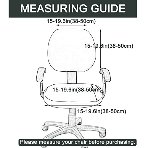 Bestenrose Waterproof Office Desk Chair Cover PU Leather Computer Chair Covers Chair Slipcovers Removable Rotating Chair Seat Cushion Protector Cover (Grey - Image 2