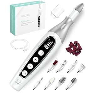 PediLux Pro Professional Manicure Pedicure Kit, Cordless Electric Nail File Set, Nail Drill Machine, Toe Nail Dremel Tools, Filer, Buffer, Sander, Thick Toenail Grinder, Remove Cuticles & Callus