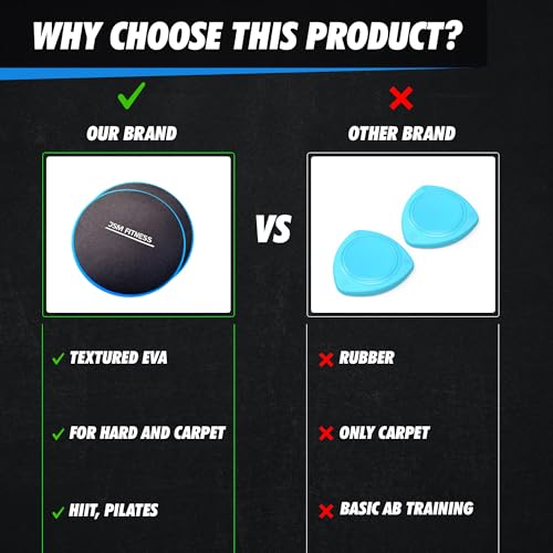 JSM FITNESS Gleitende Scheiben, Gleiter Pads für Übungen, Doppelseitige Slider Pads für Fitness-Übungen auf dem Boden, Glider Scheiben für Bauchtraining, Gliding Discs - 2 Stück