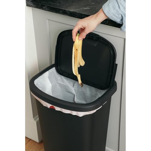Caneca de basura rectangular 11 gal plástico con tapa elevable miniatura 3