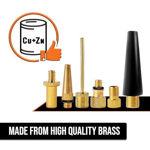 18 pcs Air Pump Accessories Valve Adapter Kit - for Bicycle Presta, Dunlop, Schrader/Auto Valve - Ball Inflation Needles - Balloon Nozzles - Inflatable Toys - by Mobi Lock