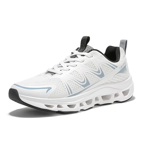 IDIFU Women's Walking Shoes Lace Up Running Tennis Athletic Non Slip Comfortable Sneakers Lightweight Breathable Casual Shoes for Women Gym Workout Cross Training Sports Slip On Fashion Sneakers