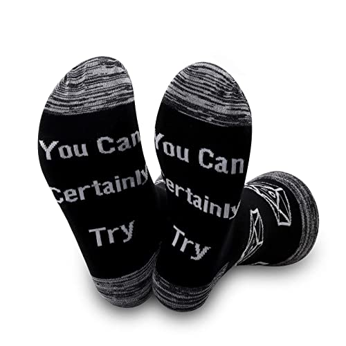 Image of You Can Certainly Try Dungeon Master Socks Dungeons and Dragons Gift Funny DND Gamer Gift (you can certainly try), L