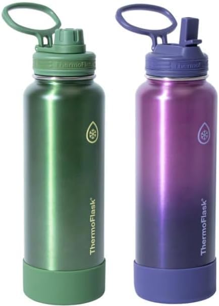 Insulated Beverage Container - 40 oz - 2 Pack - Up to: 24 hr Cold - 12 hr Hot (Purple & Green)