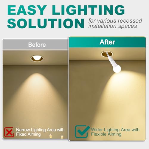 Image of DiCUNO E26 /E27 Socket Extender Adapter, to Flexible Extension, All-Directional Adjustable Standard Medium Light Bulb Converter (2-Pack)