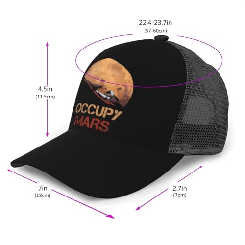 Occupy Mars Mesh Baseball Cap - Classic Adjustable Peaked Cap, Trucker Hat for Men and Women3