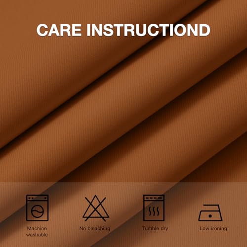 Image of COSVIYA Grommet Room Darkening Brunt Orange Curtains 72 inch Length | Thick Polyester Blackout Light Blocking Insulated Thermal Curtain Drapes for Bedroom /Living Room,2 Panels,52x72 inches