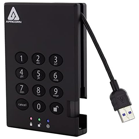 Apricorn 2TB Aegis Padlock USB 3.0 256-Bit AES XTS Hardware Encrypted Portable External Hard Drive (A25-3PL256-2000) Cover