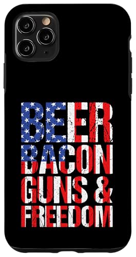 Beer Bacon Guns and Freedom USA �A�����J���� �X�}�z�P�[�X iPhone 11 Pro Max �p