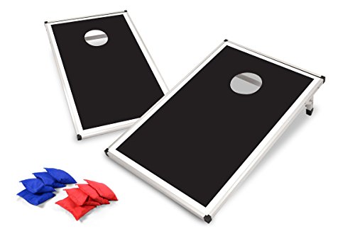 Backyard Champs Corn Hole Outdoor Game: 2 Portable MDF Cornhole Boards and 8