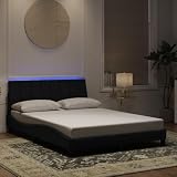 Genérico Estructura de Cama con Luces LED Terciopelo Negro 140x190 cm,Mobiliario,Camas y Accesorios,Camas y somieres,Negro,26.12 KG,3213777