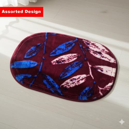 Image of RUGSZONE INDORUGS Anti Slip Front Door Mat|(38x58cm) Living Room Rug for Entrance Door|Polypropylene Floor Mats for Home|Essential Small Rugs for Office, Bedroom & Kitchen|Blue | (36x50 cm, 1, Count)
