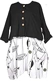  Italy Donna Damen Sommer Lagenlook Jacke Bolero Blazer 42 44 46 48 50 52 54 56 M L XL XXL 3XL 3D zum Kleid Urlaub Strand Schwarz (52)