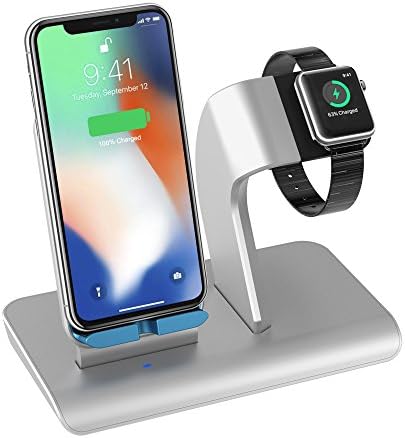 X DODD Replacement for Apple Watch Charging Dock,&Wireless iPhone Charging Stand for iPhone X 8 8 Plus Samsung S9/S9+/S8/S8+/S7/Note 8,iWatch Charger Station Holder for iPhone iWatch Series 1/2/3