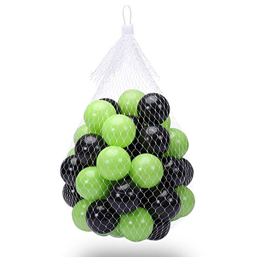 PlayMaty Colorful Pit Balls Plastic Phthalate Free BPA Free Ocean Ball Crush Proof Stress Balls for Toddlers and Kids Playhouse Pool Ball Pit Accessories 2.36Inches (50 Balls)