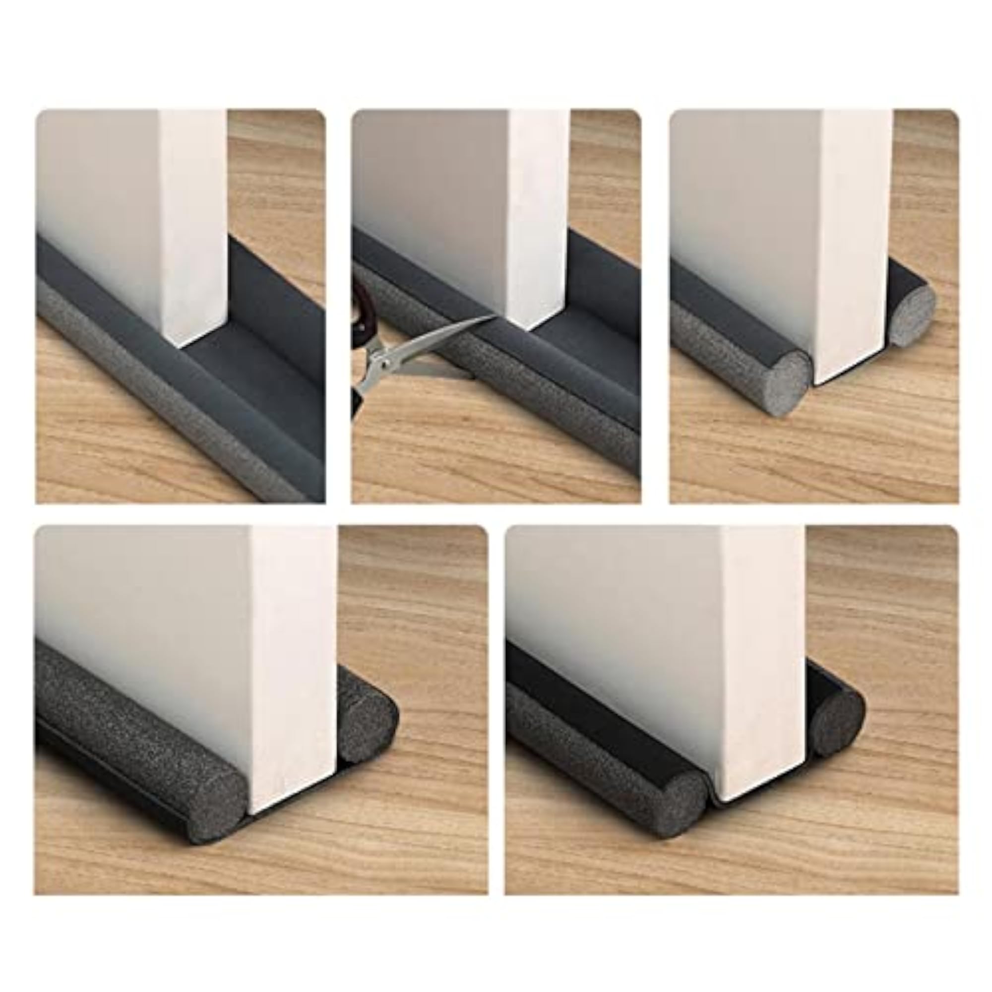 3x Door Draft Stopper Blocker, Grey