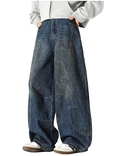Men Baggy Jeans Y2k Vintage Skater Jeans Casual Streetwear Wide Leg Hip Hop Oversized Denim Pants