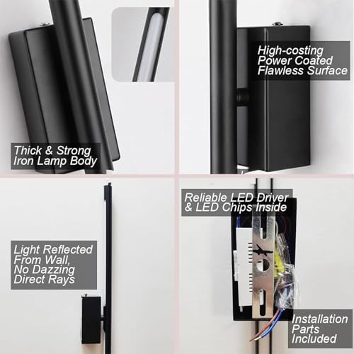 Lámpara de pared LED moderna con luz rectangular de 44W para pasillo y dormitorio interior 4