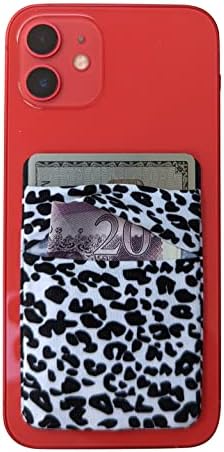 Cheetah Wallet, Card Holder Back of Phone - Android and iPhone, Cheetah Print, Black and White