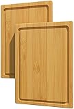 Utopia Kitchen (Pack of 2) Extra Large Bamboo Cutting Board with Juice Groove - Kitchen Chopping...