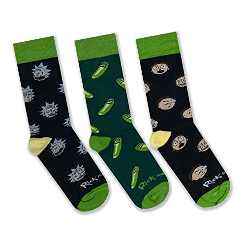 Pepe Pinreles Calcetines Rick and Morty (Pack 3 pares). Regalo original para hombre y mujer....