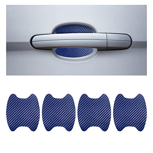 4Pcs Car Door Handle Cup Stickers, Carbon Fiber 3D Auto Bowl Anti-Scratches Protective Films, Vehicle Door Paint Protection Cover Guard, Car Accessories Universal For Truck, Suv, Van (Navy) #TOP10