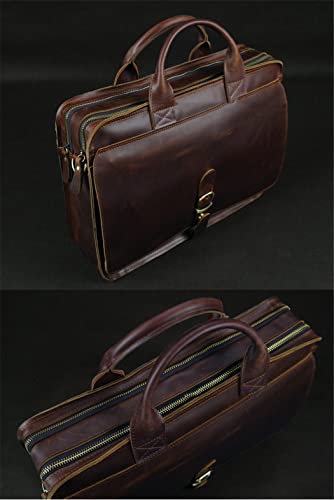 Luxury Genuine Leather Men Briefcase Laptop Bag Portfolio Business Bag Briefcase Document Office Bag4
