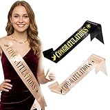 fascia laurea dottoressa SET DA 2 PEZZI ESCLUSIVO: Include due fasce eleganti (Nero con scritte Oro e Champagne Rose Gold) perfette per distinguersi durante la proclamazione, permettendo di celebrare il traguardo accademico con uno stile coordinato e di scattare foto ricordo uniche con i colleghi.