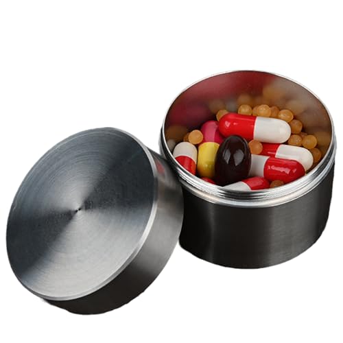 Pilulier portable robuste en acier inoxydable de qualité supérieure L