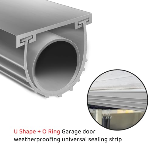 Garage Door Seals Bottom Rubber with Pre-drilled Aluminum Track Retainer Base Kit,Heavy-Duty U Shape + O Ring Combination Weather Stripping Sesl Kit for Garage Door (Grey, 10Ft) by Storystore - Image 8