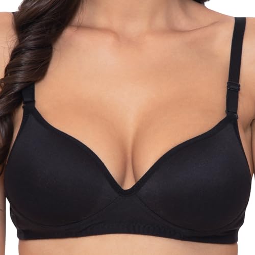 Image of Komli - Heavily Padded Push-Up Bra - Cotton Rich - Balconette - 3 /4th Coverage, Seamless, Wireless, Multiway Straps - T-Shirt Bra (Pack of 2)