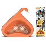 🦢 【Multifuncional】 La Sink Strainer Basket Triangular se puede colocar en el fregadero para filtrar residuos, lavar frutas, etc. La canasta de drenaje tiene una amplia gama de usos y es muy conveniente para mantener la encimera del fregadero limpia y ordenada.