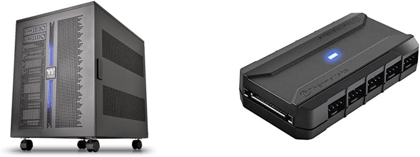 Thermaltake Core W200 Dual System Computer Case and Commander FP 10 Port PWM Fan Hub Bundle