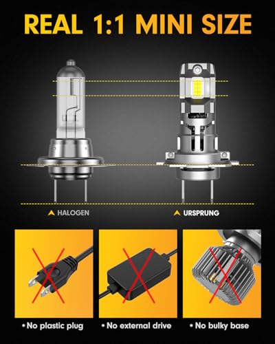 Image of FORENNER ๐๐๐ฑ๐ญ-๐๐๐ง H7 /H7LL Fog Bulbs, 50000LM Super High Output, 6500K Cool White, Compact 1:1 OEM Plug-and-Play, CANbus Ready Error Free, IP68 Waterproof, 8500+ Longer Lifespan, Pack of 2