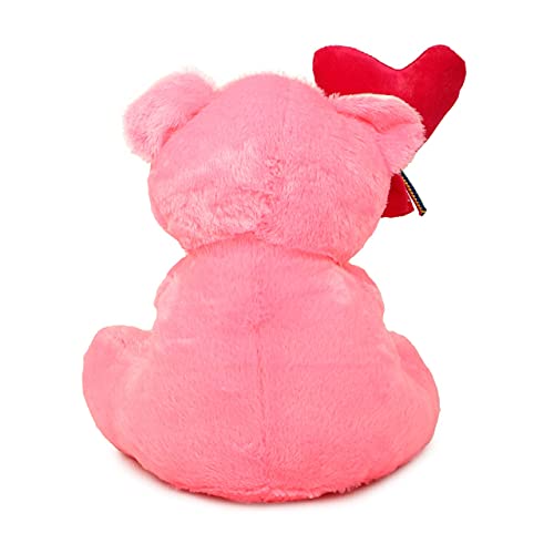 Image of CHIRKUT I Love You' Balloon Heart with Teddy Bear Soft Toy Teddy Bear Plush Stuffed Toy Cute & Romantic Plush Gift for Girlfriend, Boyfriend, Wife Valentine (Pink) (BOLLON Teddy Pink)