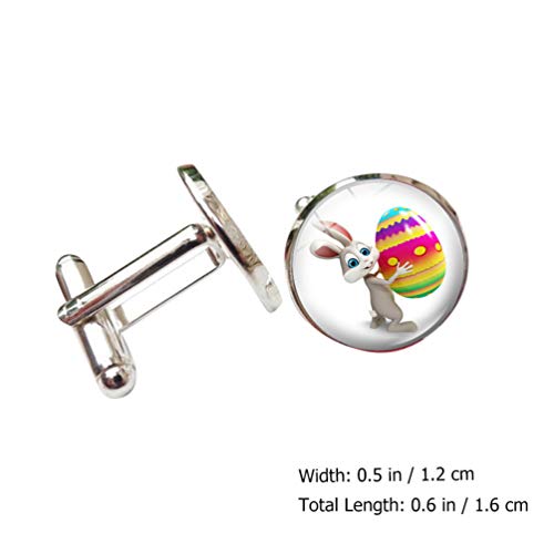 SOIMISS Páscoa Páscoa Coelho de Vidro Abotoaduras para Homens Marido Pais Abotoaduras Jóias Dia Dos