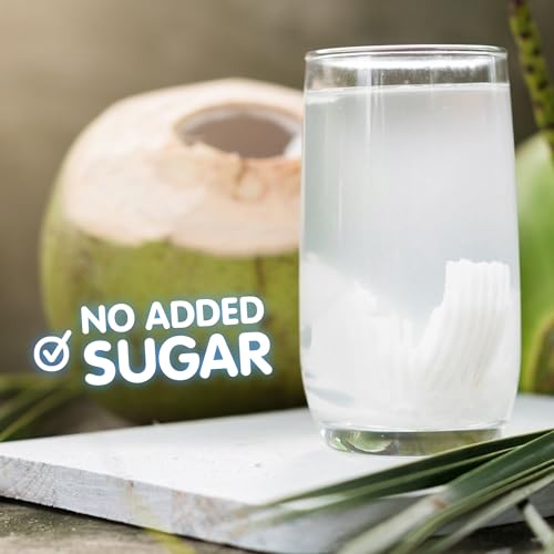 Image of Jans 100% Pure Coconut Water with Pulp (16.57 Fl Oz, Pack of 6) NO Sugar Added | Unsweetened Coconut Water | Not from Concentrate | Non-GMO | Refreshing Taste of the Tropics