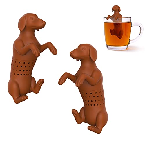 Dewlin Tee Infuser, 2 Stück Silikon Teesieb, Teefilter Tea Infuser Teekugel, Kreatives Teesieb Teefilter Silikon Tiere, Teefilter Wiederverwendbare Cartoon Tee Sieb, zum Einweichen von Tee Cover
