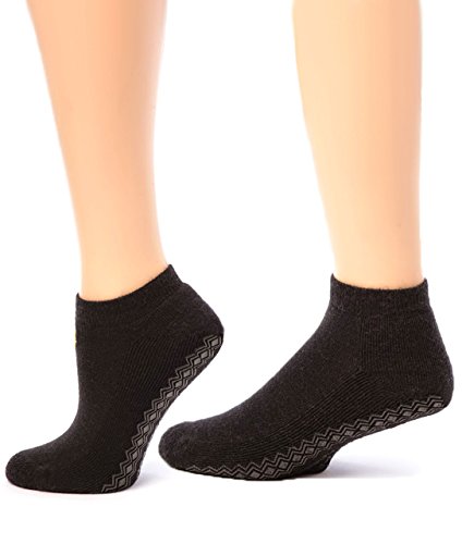 Warrior Alpaca Socks - Women's Non-Skid Mini Crew Alpaca Wool Sock - Ankle High (Black Small)