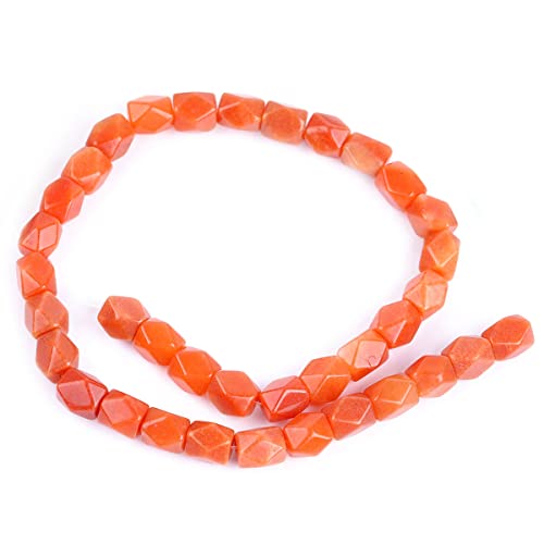Red Aventurine Jade Beads For Jewelry Making Natural Gemstone Semi Precious 9X11Mm Faceted 15" Joe Foreman #TOP4