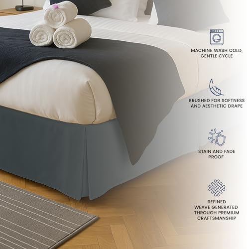Utopia Bedding Queen Bed Skirt - Soft Quadruple Pleated Ruffle - Easy Fit with 16 Inch Tailored Drop - Hotel Quality, Shrinkage and Fade Resistant (Queen, Grey) - Image 6