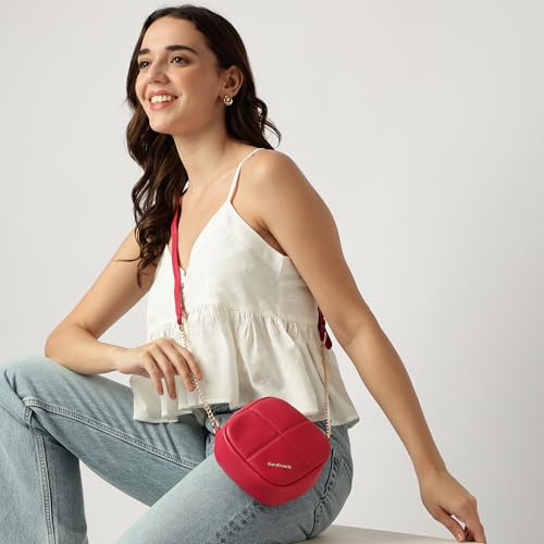 Image of Fastrack Puff Sling with Detachable Pouch | Faux-Leather Women's Handbags | Sling for Casual Carry