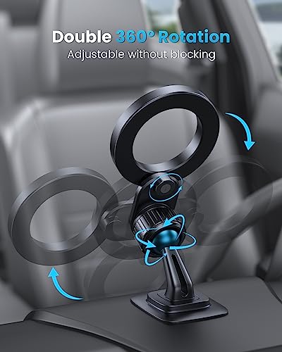 Apps2Car 2-Pack Compatible For Magsafe Car Mount Dashboard Magnetic Phone Holder For Car Fit Curved Surface Hands Free Phone Mount Fit For Iphone 14 13 12 Series Ring Holder Magsafe Case Popsocket #TOP3