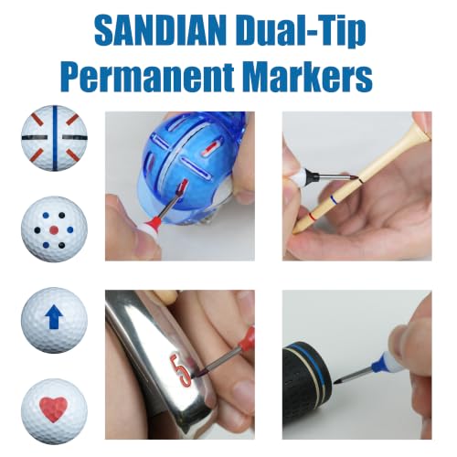 SANDIAN 6 Pack Dual-Tip Markers