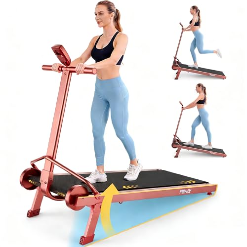 Image of Walking Pad Treadmill with Incline 20%, Manual Foldable Walking Pad with Handle Bar, 500lbs Capacity, Non-Slip Surface, Fixed Incline, Digital Monitor, Compact Build for Home /Gym /Indoor /Outside