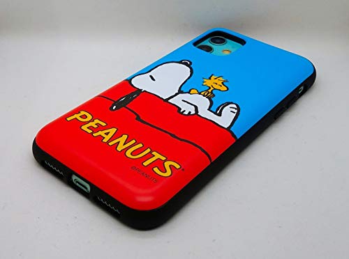 [Iphone 11 Wallet Case] Kubrick Peanuts Snoopy Card Holder Slide Cover Bumper Phone Case Dual Layer Protection Uv Printing (Snoopy House) #TOP4
