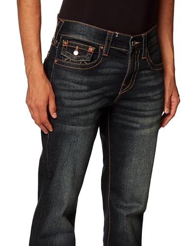 True Religion Men's Ricky Straight Leg Jeans, Dark WASH Muddy Waters, 314