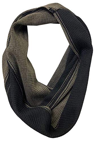 Echarpe tube Loop XXL rayures grises marron col laine unisexe hiver