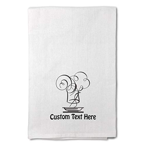 Style In Print Custom Decor Flour Kitchen Towels Chef Hat and Hot Bowl Profession Profession Chef Cleaning Supplies Dish Towels Personalized Text Here